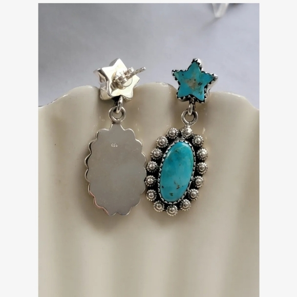 Turquiose Star Drops - Picture 2 of 5